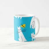 Speelse Katten en Vlinders Patroon Koffiemok (Voorkant rechts)