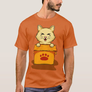 Speelse katten in een doos Whimsical T-shirt voor