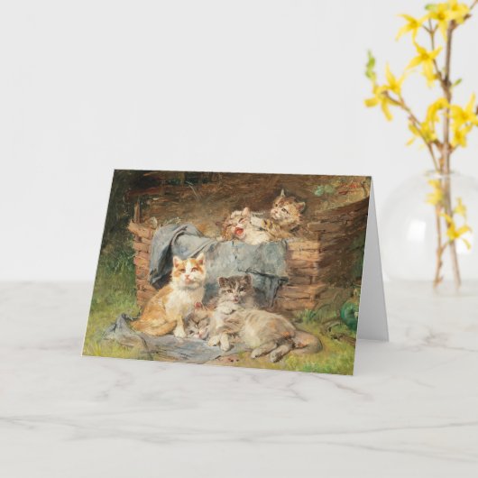 Speelse katten | Julius Adam de Jongere Kaart (Gele Bloem)