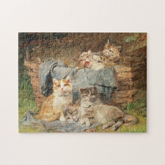 Speelse katten | Julius Adam de Jongere Legpuzzel (Horizontaal)