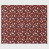 Speelse katten met glanzende kerstversieringen cadeaupapier (Vlak)