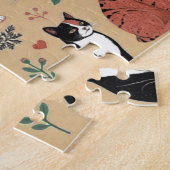 Speelse katten op een lichtbruine achtergrond legpuzzel (Zijkant)