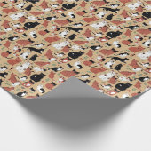 Speelse Katten Op Een Tan Achtergrond Cadeaupapier (Hoek)