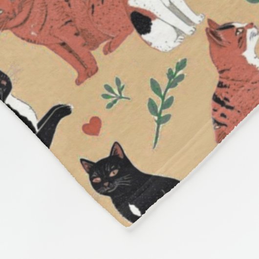 Speelse Katten Op Een Tan Achtergrond Fleece Deken (Hoek)