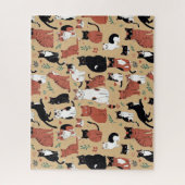 Speelse Katten Op Een Tan Achtergrond Legpuzzel (Verticaal)