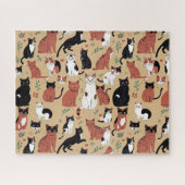 Speelse Katten Op Een Tan Achtergrond Legpuzzel (Horizontaal)