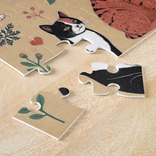 Speelse Katten Op Een Tan Achtergrond Legpuzzel (Zijkant)