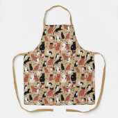 Speelse Katten Op Een Tan Achtergrond Schort (Voorkant)