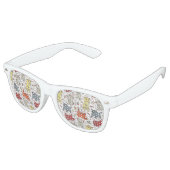 Speelse Katten Party Shades Retro Zonnebril (Gekanteld)