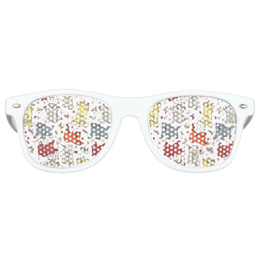 Speelse Katten Party Shades Retro Zonnebril (Voorkant)