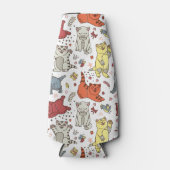 Speelse katten patroon fles koeler (Voorkant)