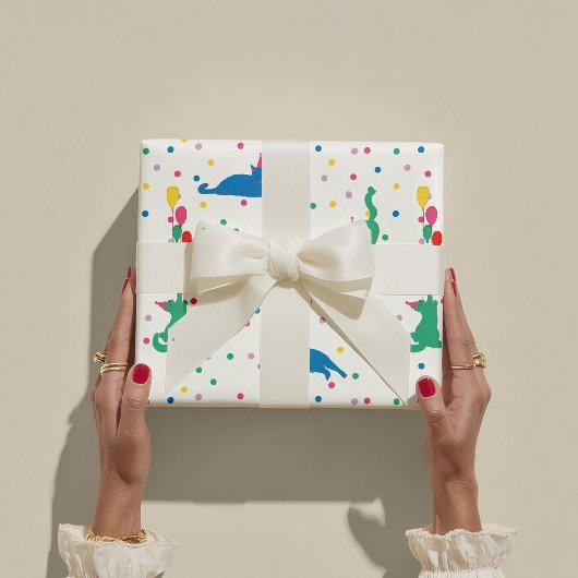 Speelse Katten Purrfecte Verjaardagsfeestje Cadeaupapier