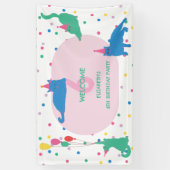 Speelse Katten Purrfecte Verjaardagsfeestje Spandoek (Verticaal)