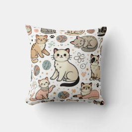 Speelse Kattenpatroon Sierkussen
