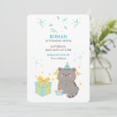 Speelse Kattenverjaardag Kaart (Staand voorkant)