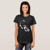 Speelse Kattenvoetbal T-shirt voor Vrouwen (Voorkant volledig)