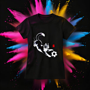 Speelse Kattenvoetbal T-shirt voor Vrouwen