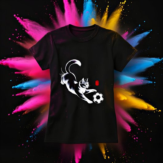 Speelse Kattenvoetbal T-shirt voor Vrouwen