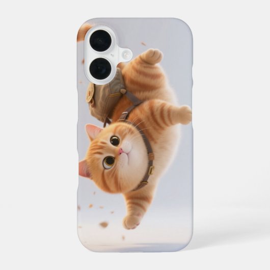 Speelse Kawaii Kat Telefoonhoes iPhone 16 Hoesje (Achterkant)