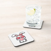 speelse Kawaii Konijn met Bubblegum Bel Bier Onderzetter (Rechterzijde)