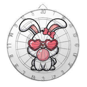 speelse Kawaii Konijn met Bubblegum Bel Dartbord