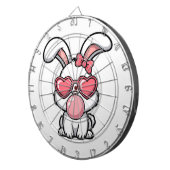 speelse Kawaii Konijn met Bubblegum Bel Dartbord (Voorkant Rechts)