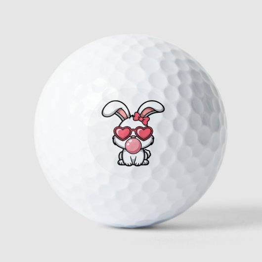 speelse Kawaii Konijn met Bubblegum Bel Golfballen (Voorkant)