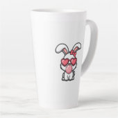 speelse Kawaii Konijn met Bubblegum Bel Latte Mok (Rechterhoek)