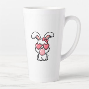 speelse Kawaii Konijn met Bubblegum Bel Latte Mok