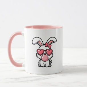 speelse Kawaii Konijn met Bubblegum Bel Mok