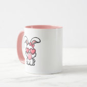 speelse Kawaii Konijn met Bubblegum Bel Mok (Voorkant links)