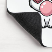 speelse Kawaii Konijn met Bubblegum Bel Muismat (Hoek)