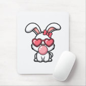 speelse Kawaii Konijn met Bubblegum Bel Muismat (Met muis)