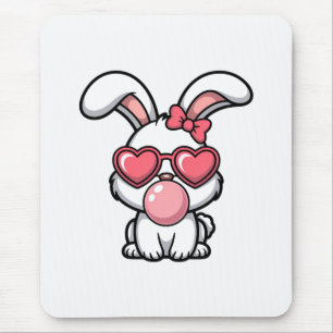 speelse Kawaii Konijn met Bubblegum Bel Muismat
