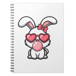speelse Kawaii Konijn met Bubblegum Bel Notitieboek