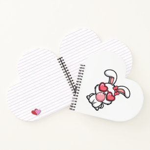 speelse Kawaii Konijn met Bubblegum Bel Notitieboek