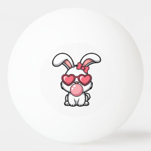 speelse Kawaii Konijn met Bubblegum Bel Pingpongbal