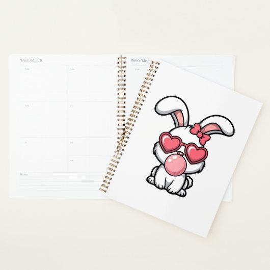 speelse Kawaii Konijn met Bubblegum Bel Planner (Display)