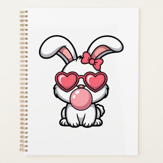 speelse Kawaii Konijn met Bubblegum Bel Planner (Voorkant)