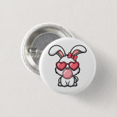 speelse Kawaii Konijn met Bubblegum Bel Ronde Button 3,2 Cm (Voorkant /achterkant)
