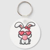 speelse Kawaii Konijn met Bubblegum Bel Sleutelhanger (Achterkant)