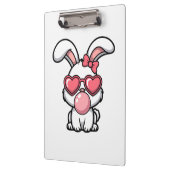 speelse Kawaii Konijn met Kauwgom Bubbel Klembord (Links)