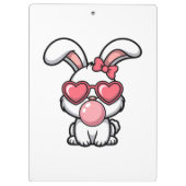 speelse Kawaii Konijn met Kauwgom Bubbel Klembord (Achterkant)