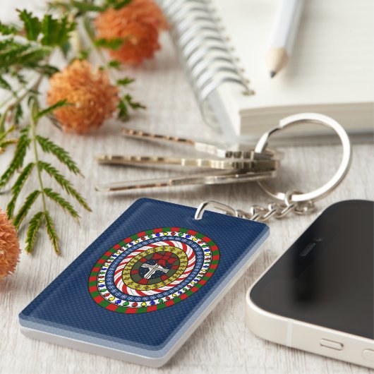 Speelse Kerst Acryl Sleutelhanger (Voorkant Rechts)