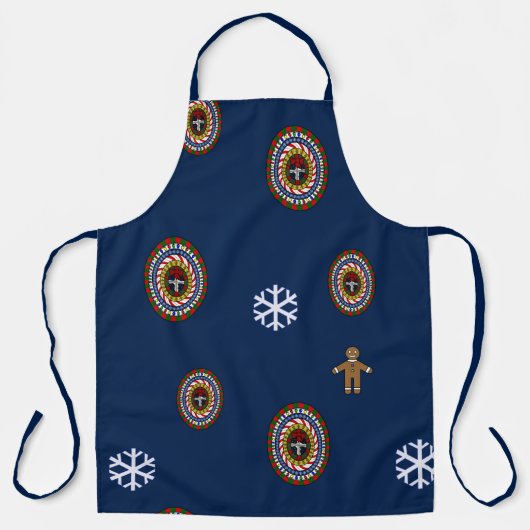 Speelse kerst all-over print Schort (Voorkant)