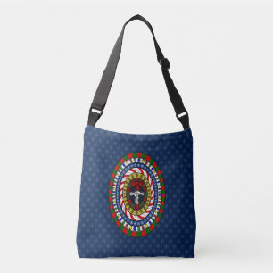 Speelse kerst all-over-print tas