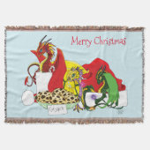 Speelse Kerst Draken Fantasie Melk Koekjes Deken (Voorkant)