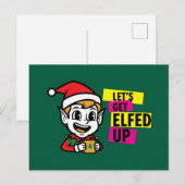 Speelse Kerst Elf Briefkaart (Voorkant / Achterkant)