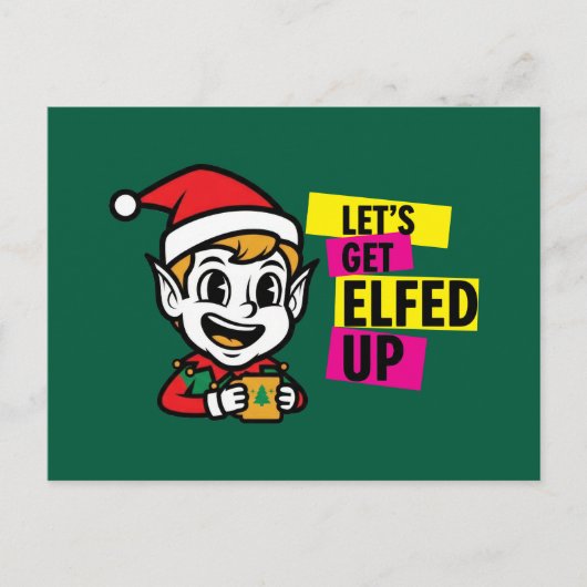 Speelse Kerst Elf Briefkaart (Voorkant)