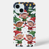 Speelse Kerst Elfen Sneeuw iPhone / iPad case (Achterkant)